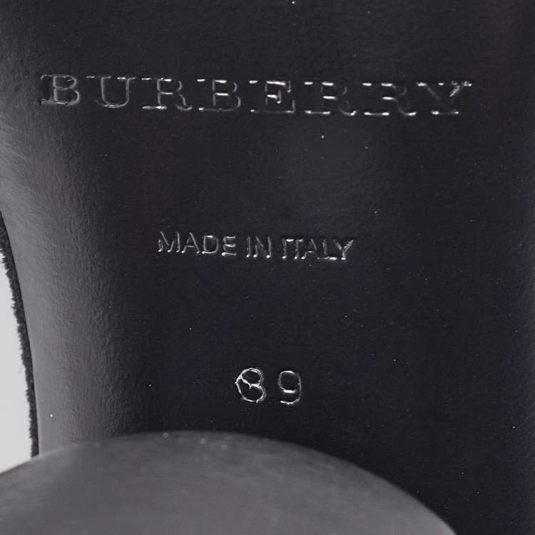 Pre Owned Burberry Black Suede Ankle Strap Sandals Size 39