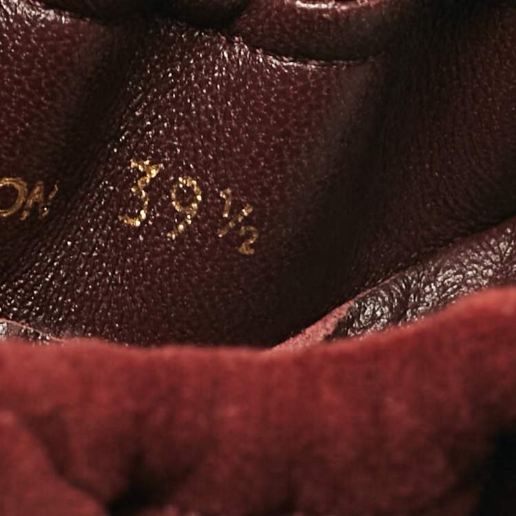 Pre Owned Burberry Burgundy Suede and Canvas Ballet Flats Size 39.5