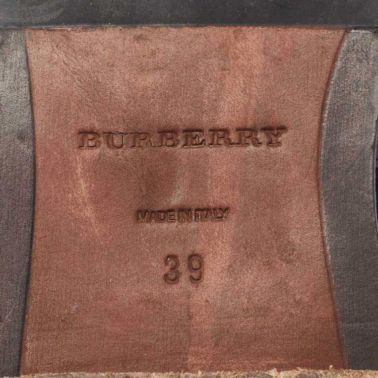Pre Owned Burberry Black Navy Blue Leather and Suede Brogues Oxford Size 39