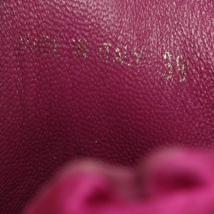 Pre Owned Burberry Pink Mesh and Satin Peep Toe Lace Up Booties Size 39