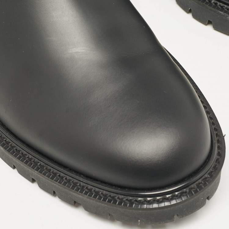 Pre Owned Burberry Black Leather Vintage Check Allostock Chelsea Boots Size 41.5