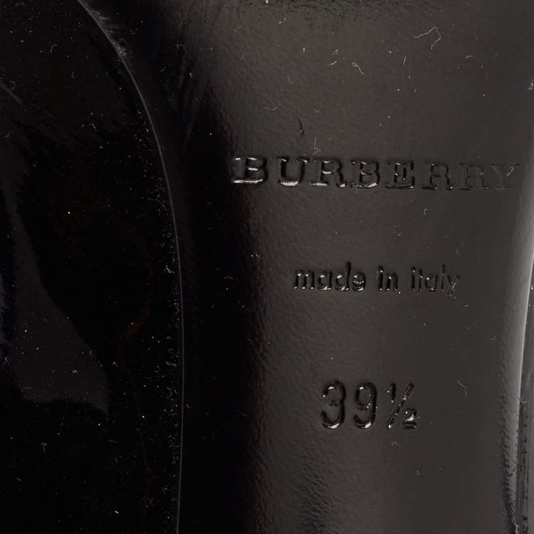 Pre Owned Burberry Black Canvas and Leather Pointed Toe Pumps Size 39.5