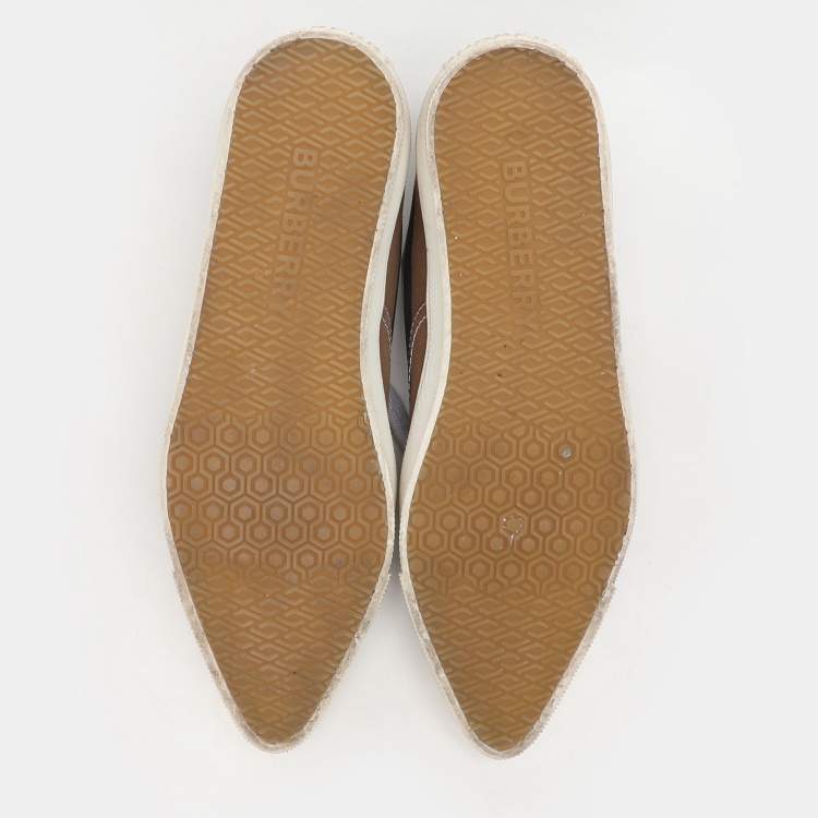 Pre Owned Burberry Multicolor House Check Canvas Pointed Toe Low Top Sneakers Size 38.5
