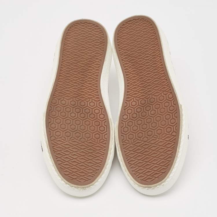 Pre Owned Burberry Beige Vintage Check Canvas Low Top Sneakers Size 38