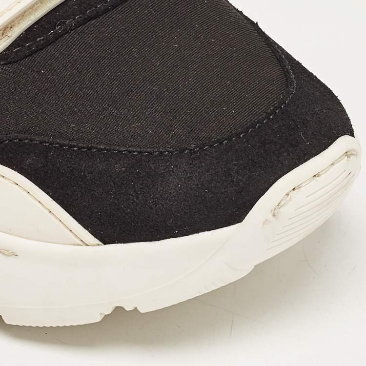 Pre Owned Burberry Black Suede And Neoprene Regis High Top Sneakers Size 40