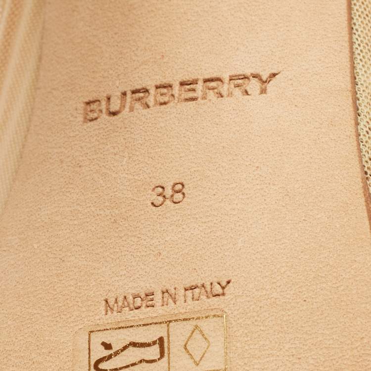 Pre Owned Burberry Beige Lace Sock Boots Size 38