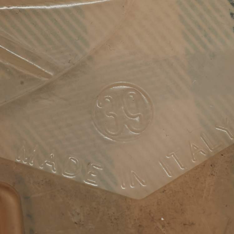 Pre Owned Burberry Transparent Rubber Thong Flat Sandals Size 39