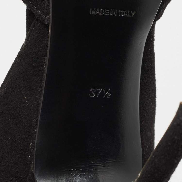 Pre Owned Burberry Black Suede Vernoff D'orsay Pumps Size 37.5