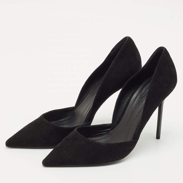 Pre Owned Burberry Black Suede Virna Pointed Toe D'Orsay Pumps Size 38