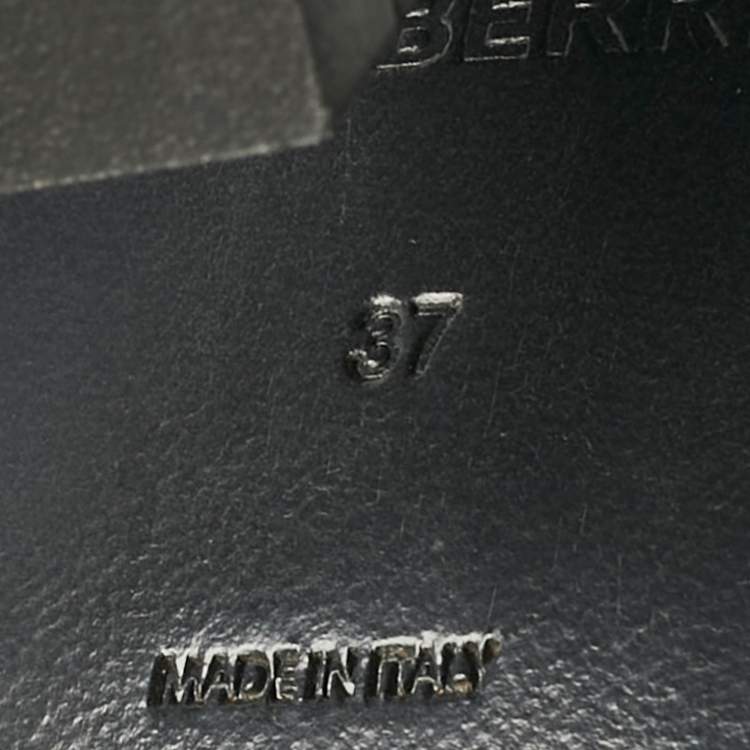 Pre Owned Burberry Black Jersey and Leather Tillington Mules Size 37