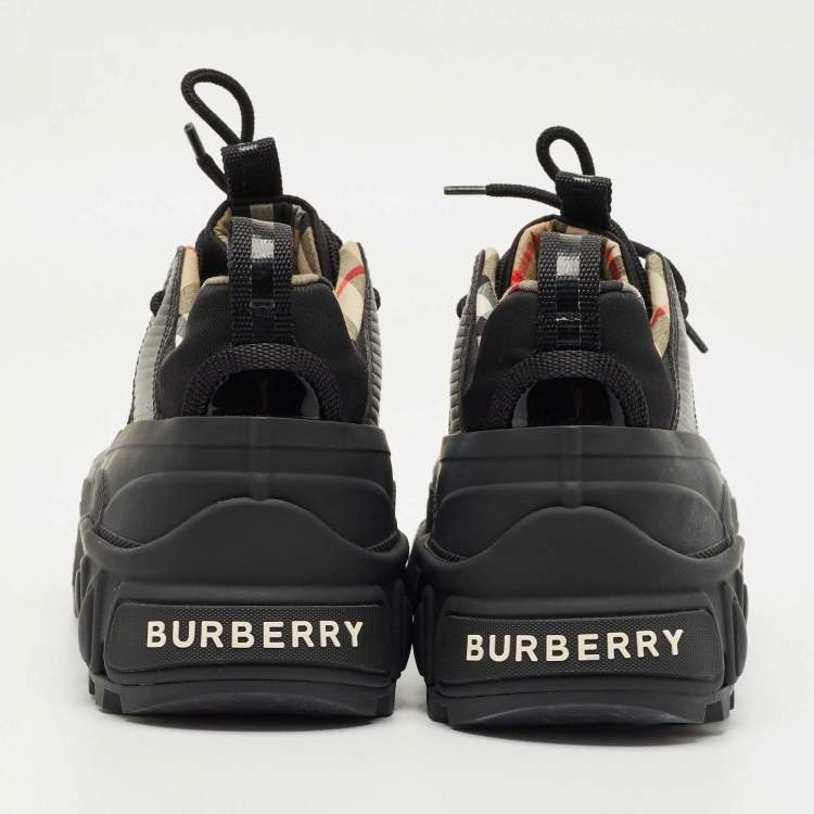 Pre Owned Burberry Black Nylon and Rubber Arthur Sneakers Size 39