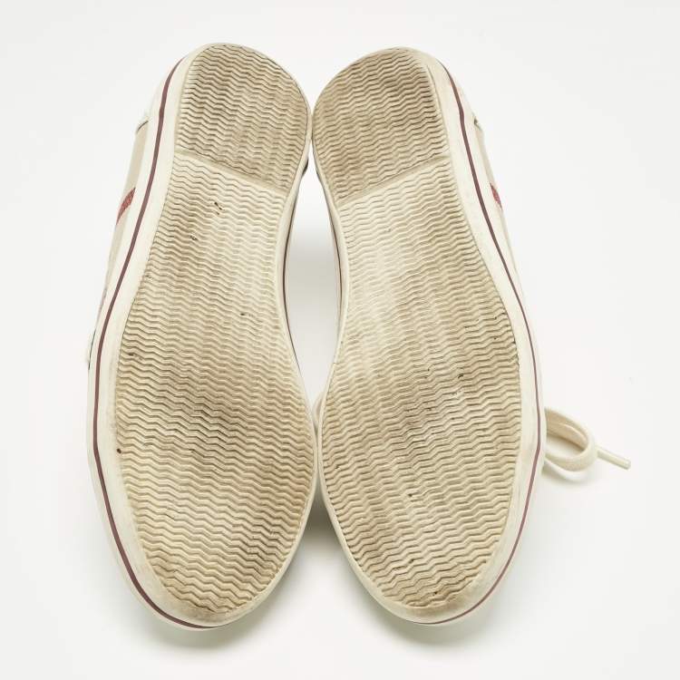 Pre Owned Burberry Multicolor Canvas and Leather Nova Check Lace Up Sneakers Size 40