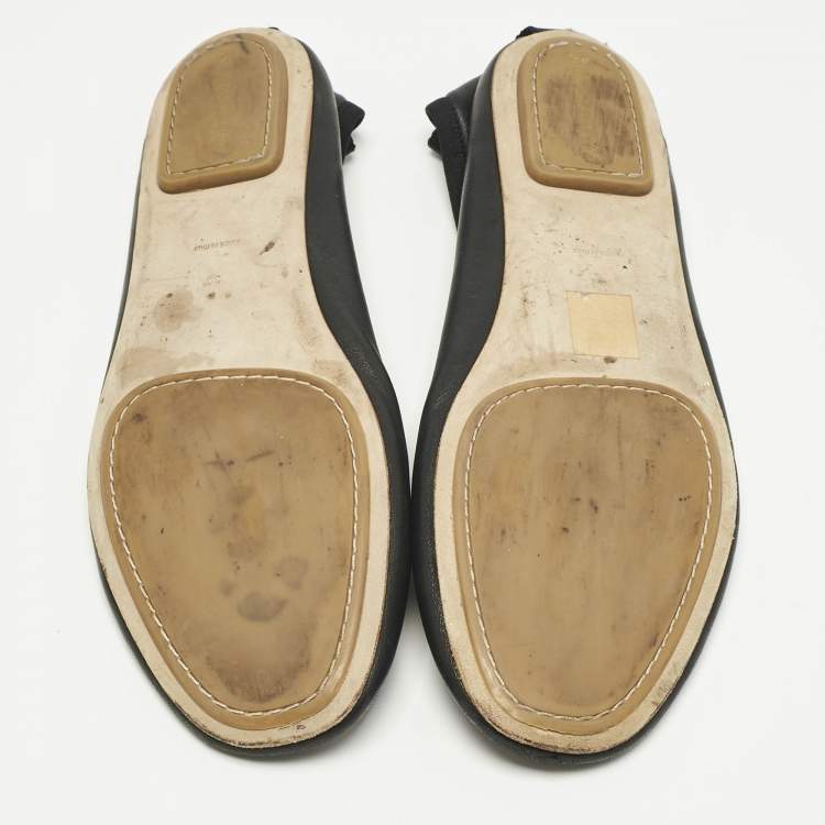 Pre Owned Burberry Black Leather Grace Ballet Flats Size 39