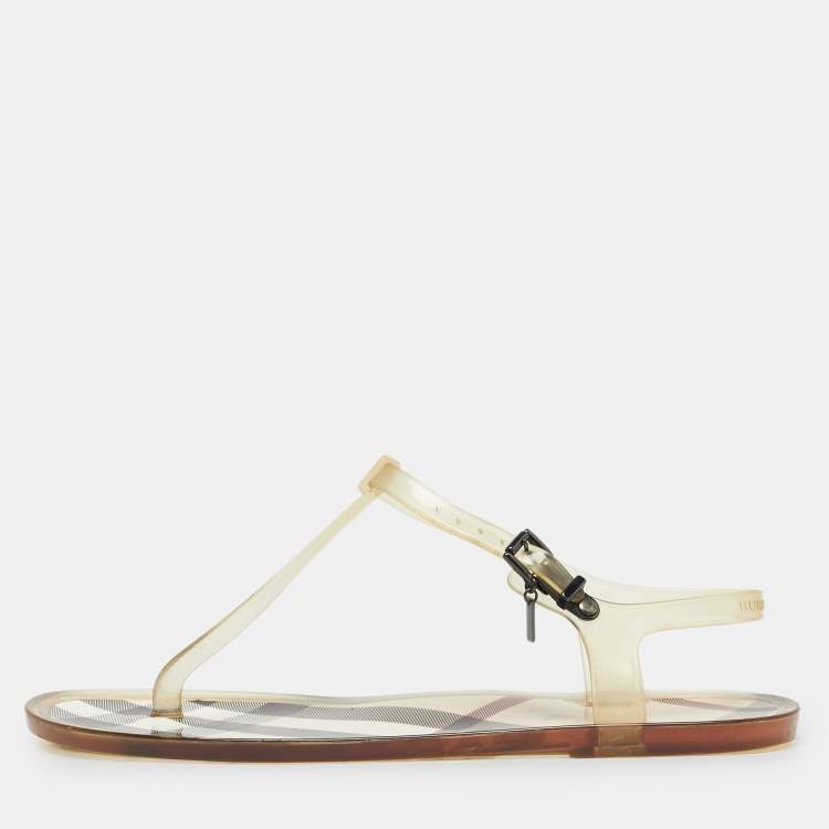 Pre Owned Burberry Transparent Jelly Thong Flats Size 41