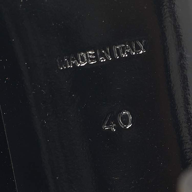 Pre Owned Burberry Black Patent Leather Finsbury Bow Pumps Size 40