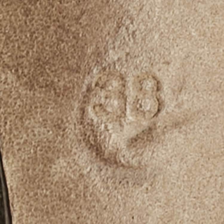 Pre Owned Burberry Brown Leather Catsbrook Espadrille Wedge Sandals Size 38