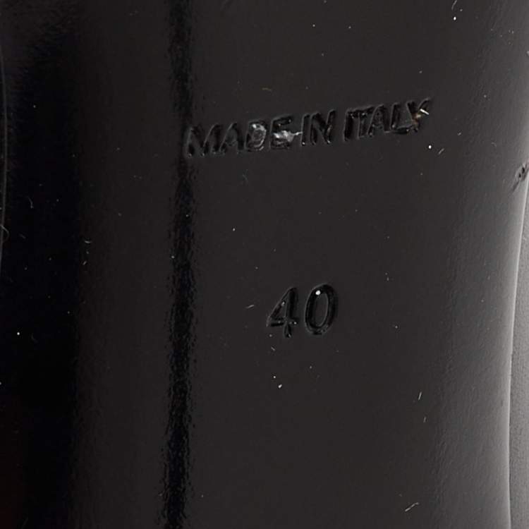 Pre Owned Burberry Black Leather Pointed Toe Pumps Size 40