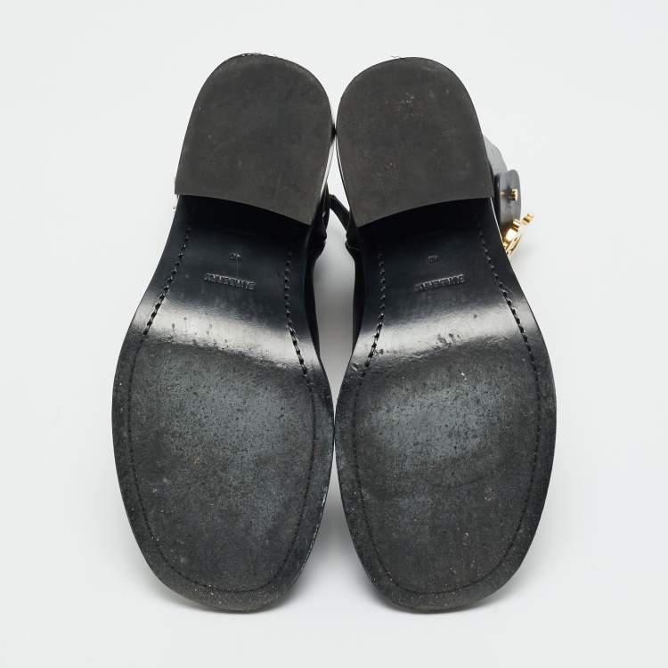 Pre Owned Burberry Westella Size 40 Black Leather Ankle Length Boots