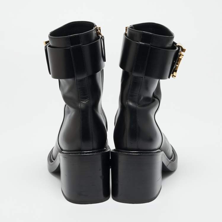 Pre Owned Burberry Westella Size 40 Black Leather Ankle Length Boots