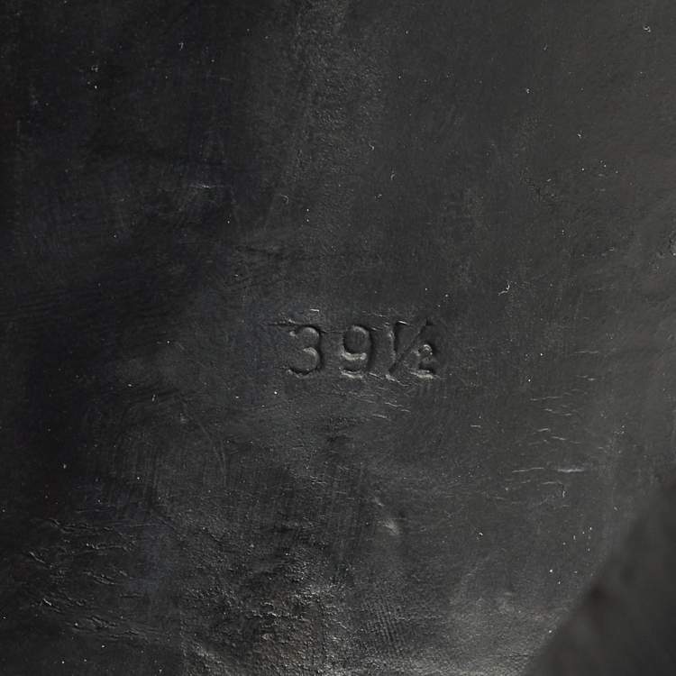 Pre Owned Burberry Size 39.5 Black Leather Cut Out Ankle Length Boots