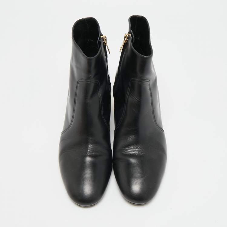 Pre Owned Burberry Billesdon Size 39 Black Leather Ankle Length Boots