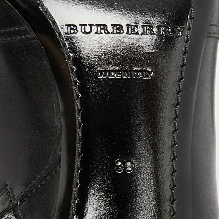 Pre Owned Burberry Billesdon Size 39 Black Leather Ankle Length Boots
