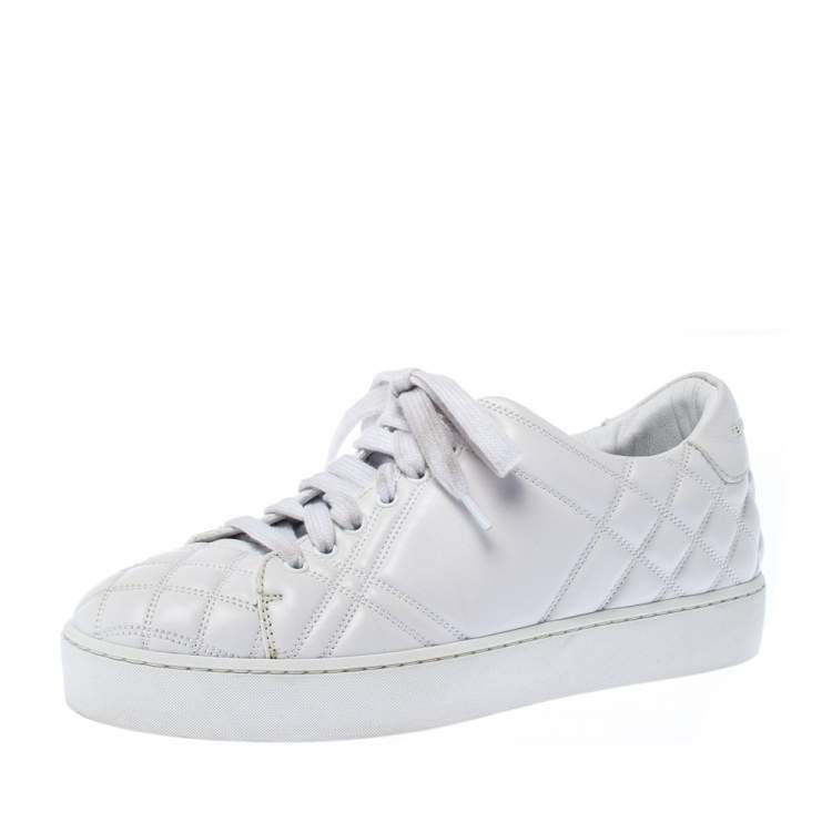 quilted sneakers white