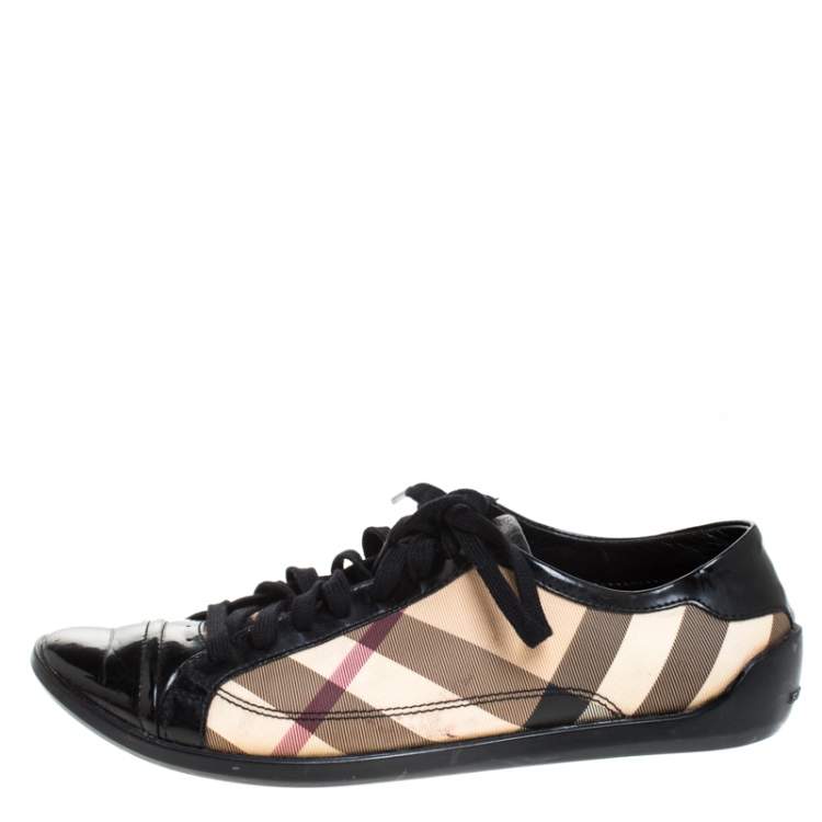 Burberry Black/Beige Nova Check PVC and Leather Lace Low Top Sneakers Size  39 Burberry | TLC