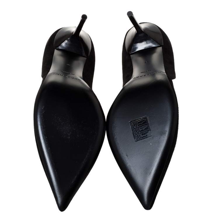 Pre Owned Burberry Black Suede Leather Virna D 'Orsay Pointed Toe Pumps Size 39