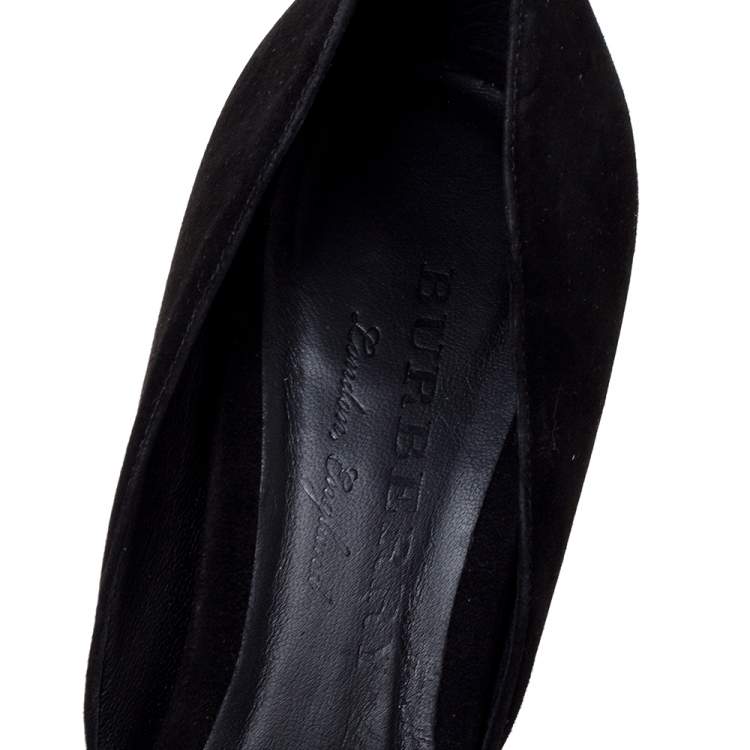 Pre Owned Burberry Black Suede Leather Virna D 'Orsay Pointed Toe Pumps Size 39