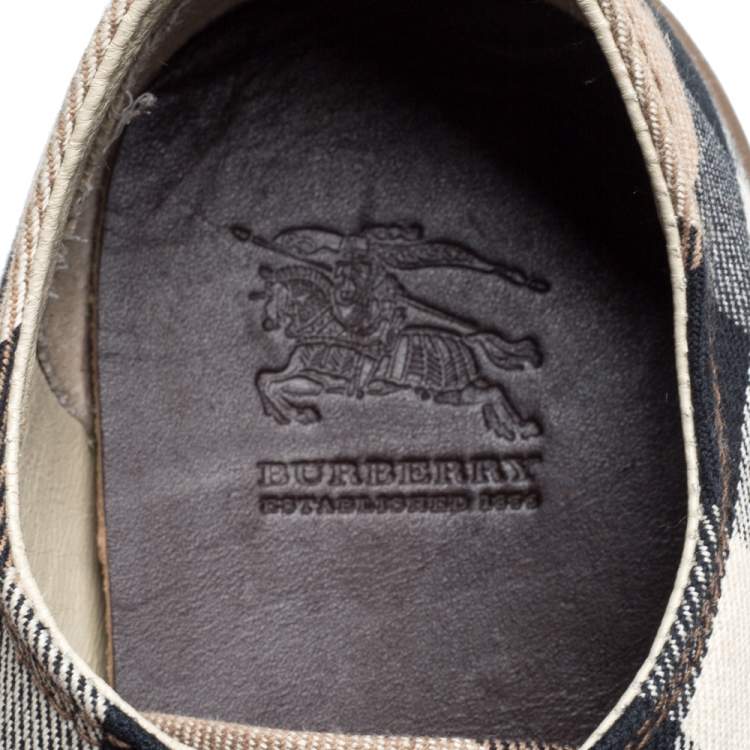 مملوكة مسبقًا Burberry Multicolor Check Canvas And Rubber Cap Toe Sneakers Size 39
