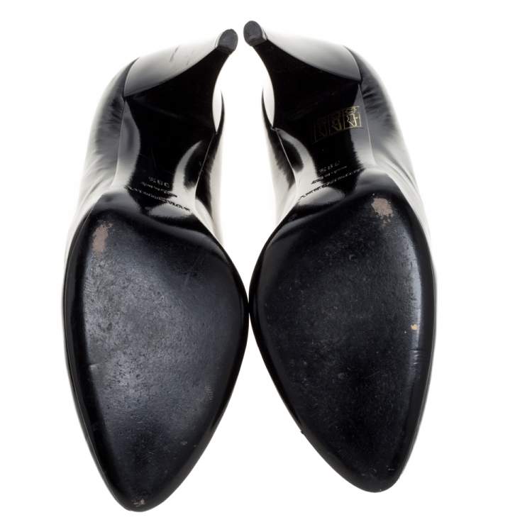 Pre Owned Burberry Black Patent Leather Pumps Size 39.5