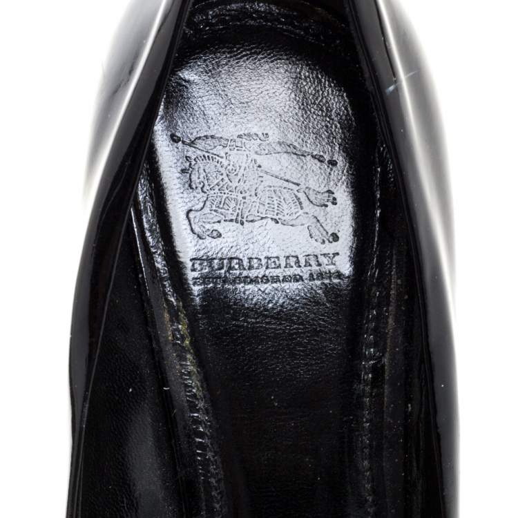 Pre Owned Burberry Black Patent Leather Pumps Size 39.5