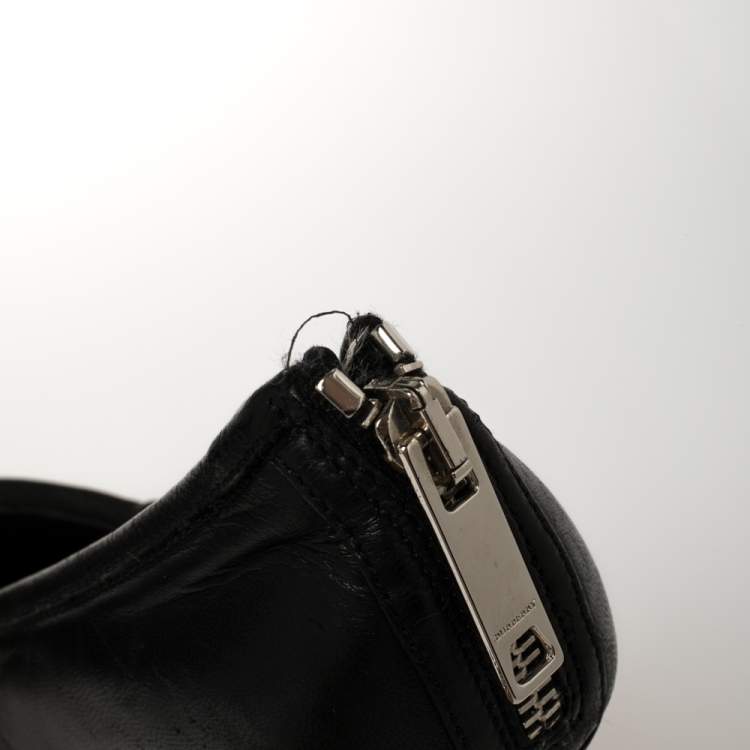 Pre Owned Burberry Black Leather Prorsum High Cut Booties Size 40.5