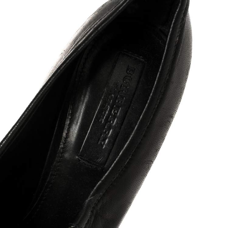 Pre Owned Burberry Black Leather Prorsum High Cut Booties Size 40.5