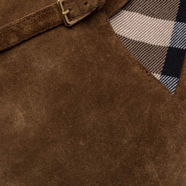 Pre Owned Burberry Brown Suede Stebbingford Boots Size 38