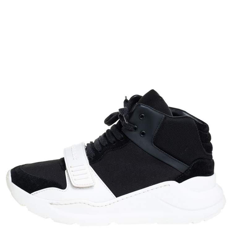 Burberry suede neoprene and leather sneakers hotsell