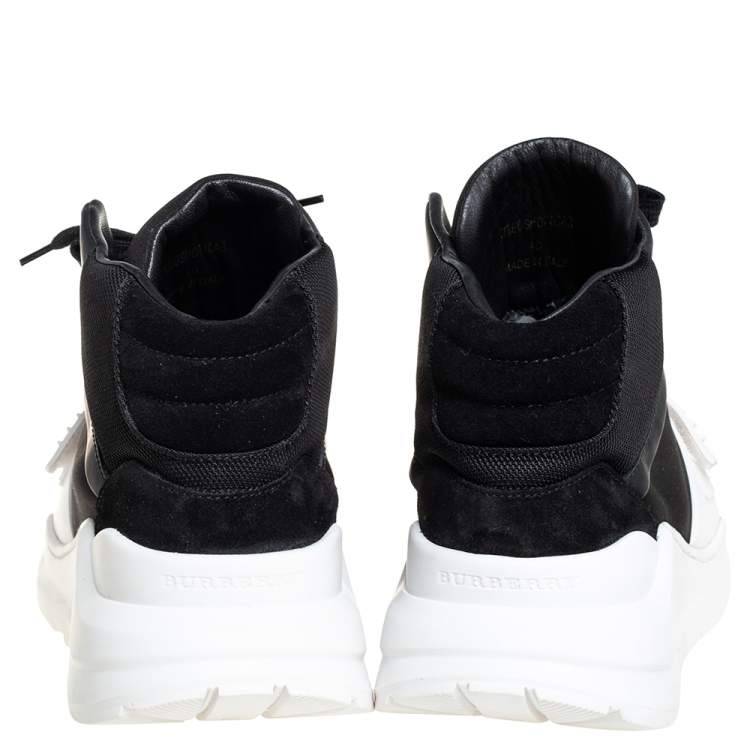 مملوكة مسبقًا Burberry Black Suede And Neoprene Regis High Top Sneakers Size 40