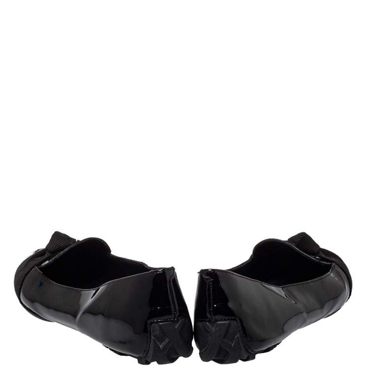Pre Owned Burberry Black Patent Leather Halton Ballet Flats Size 37.5