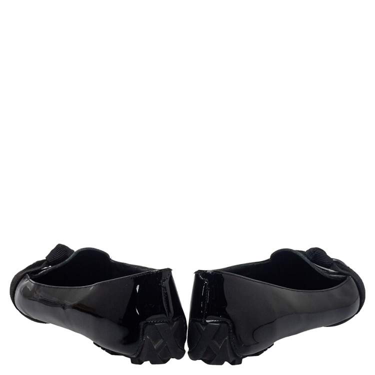 Pre Owned Burberry Black Patent Leather Ballet Flats Size 38