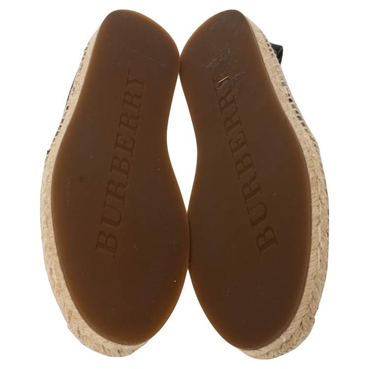 Pre Owned Burberry Vintage Check Canvas Espadrille Flats Size 40