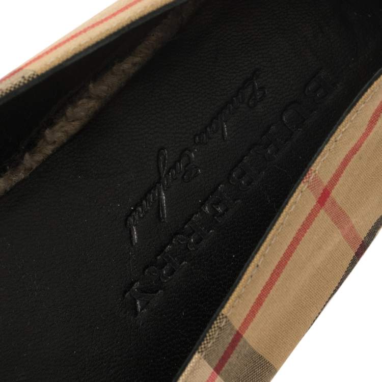 Pre Owned Burberry Vintage Check Canvas Espadrille Flats Size 40