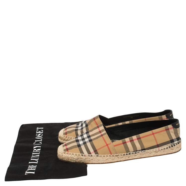 Pre Owned Burberry Vintage Check Canvas Espadrille Flats Size 40
