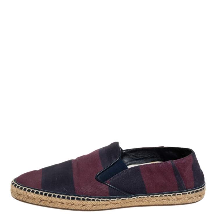 Pre Owned Burberry Red/Purple Canvas Espadrille Flats Size 44