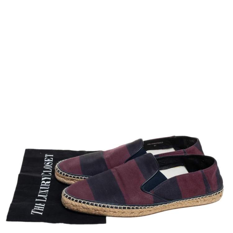 Pre Owned Burberry Red/Purple Canvas Espadrille Flats Size 44