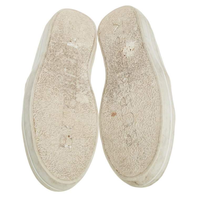 Pre Owned Burberry Brown Nova Check Canvas Slip On Sneakers Size 40