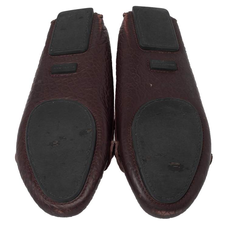 Pre Owned Burberry Brown Leather Rowles Loafers Size 37