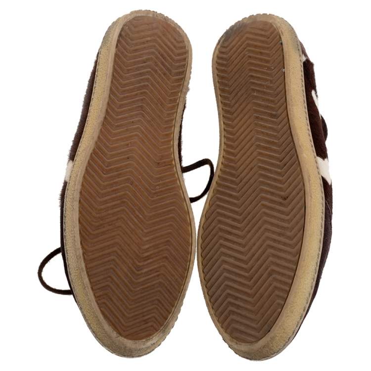 Pre Owned Burberry Brown Suede Heart Low Top Sneakers Size 38