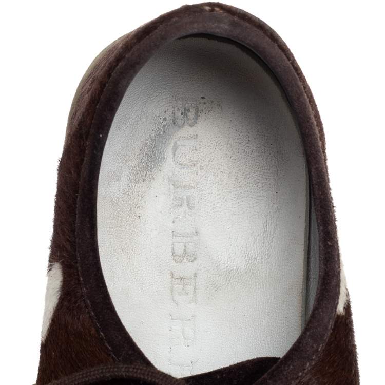 Pre Owned Burberry Brown Suede Heart Low Top Sneakers Size 38