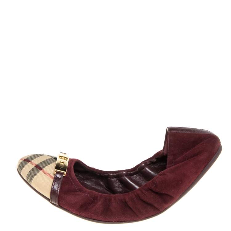 Burberry cheap suede flats